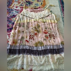 Hazel Floral Patchwork Dress - Pink and Cream size XL